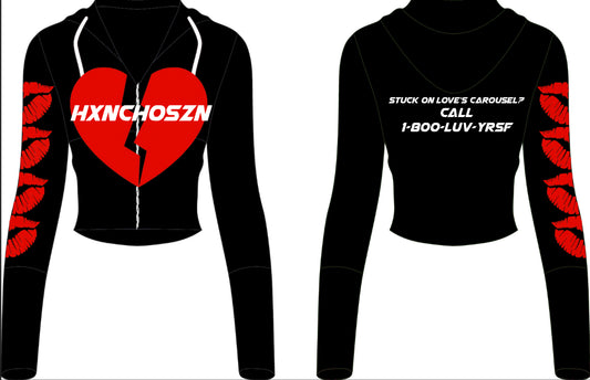 LOVES CAROUSEL WOMEN'S BLACK HOODIE