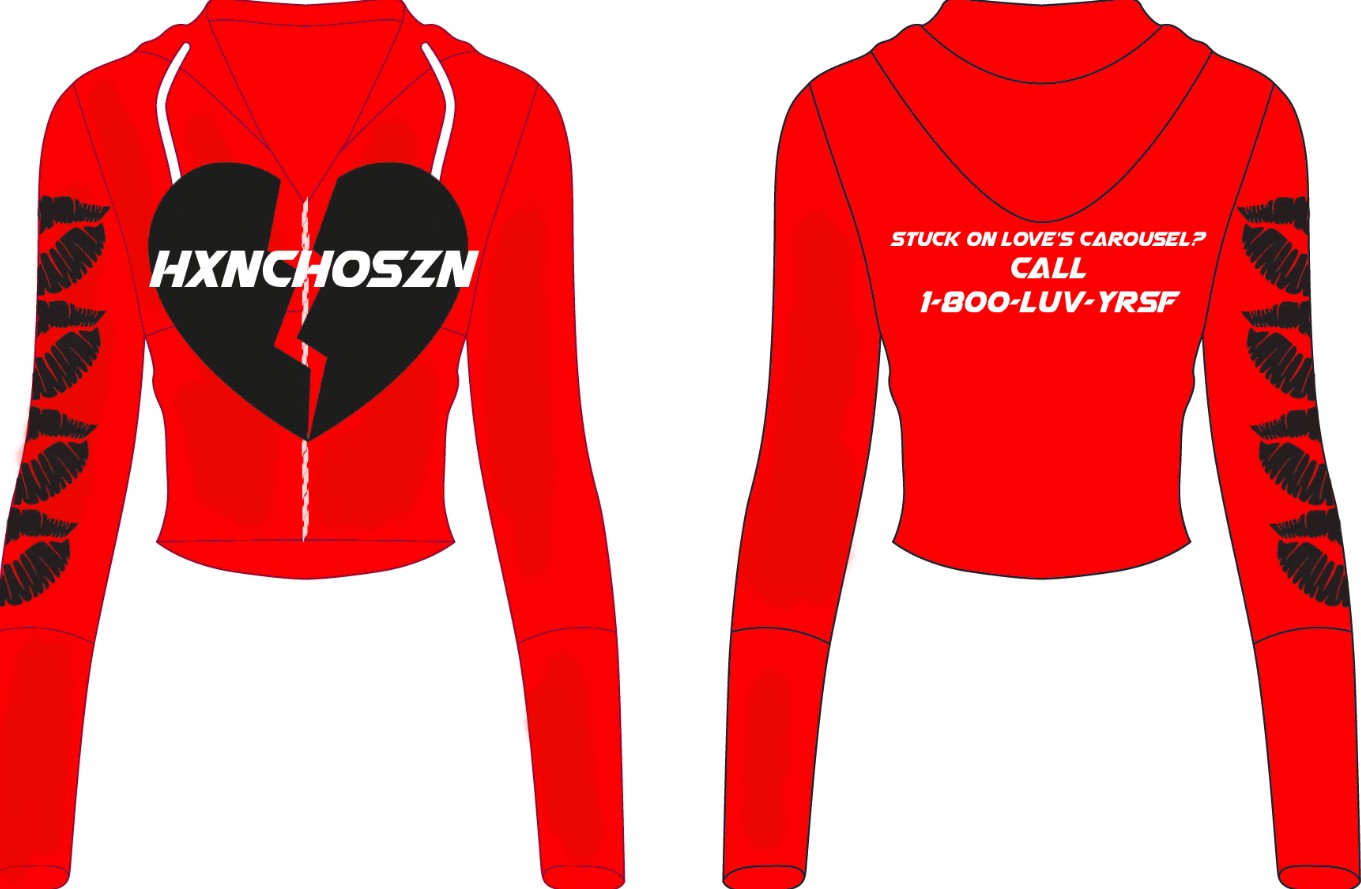 LOVES CAROUSEL WOMEN'S RED HOODIE