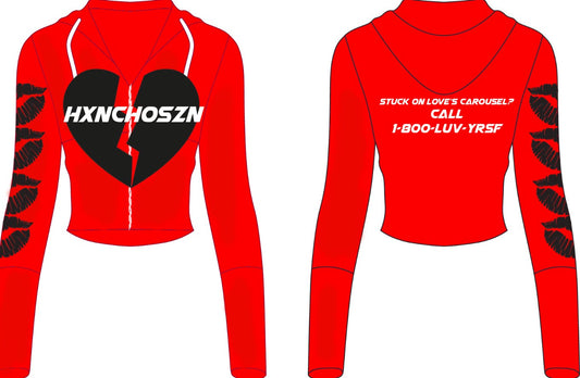 LOVES CAROUSEL WOMEN'S RED HOODIE