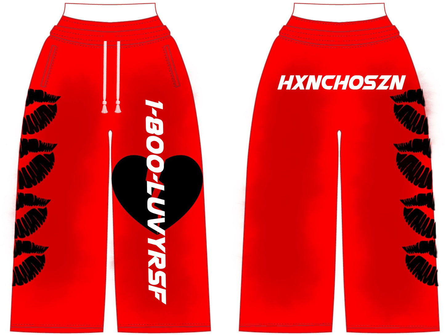 LOVES CAROUSEL WOMEN'S RED SWEATPANTS