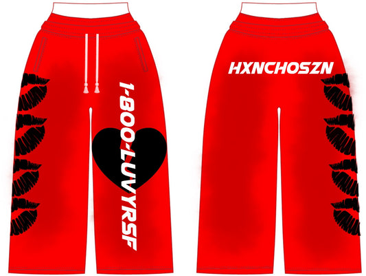 LOVES CAROUSEL WOMEN'S RED SWEATPANTS